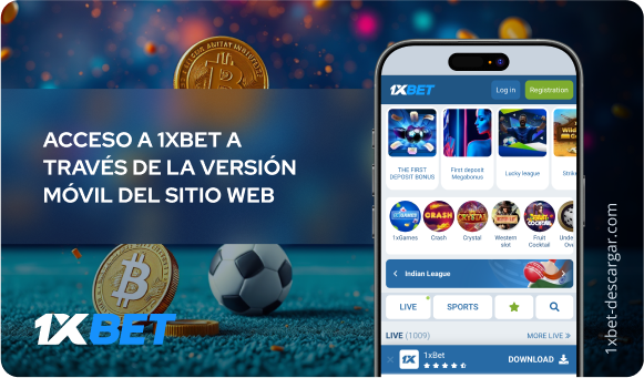 Acceso a 1xBet a través de la versión móvil del sitio web 1xBet Descargar