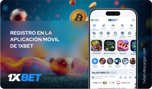 Registro en la aplicación móvil 1xBet Descargar